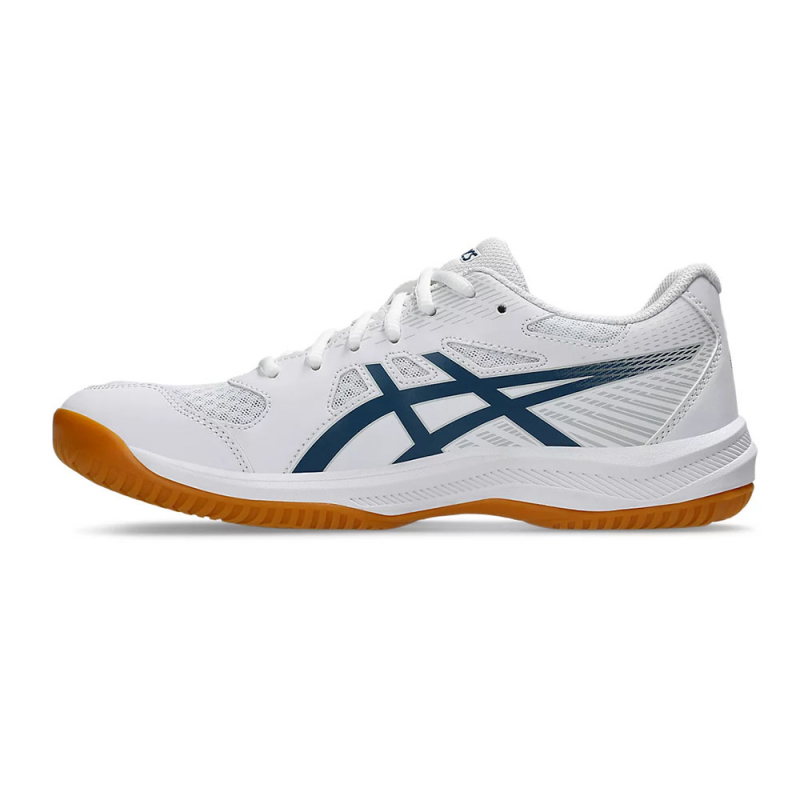 Кроссовки волейбольные мужские ASICS Upcourt 6 1071A104 100, размер 10 (российский размер 42.5), бело-синий