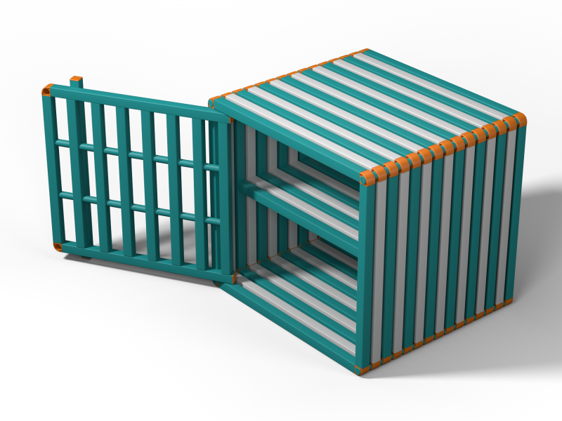 Корзина Дельта-фитнес, 1200х1200х1200 мм. вариант 8