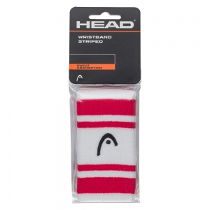 Напульсники HEAD 5" striped, 285874-MAWH, ширина 12.7 см, 90% нейлон, 10% эластан, пара, бело-малиновый