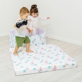 Мат (мягкий щит) принт Romana 1000*1000*100, в 2 сложения (Пингвины)