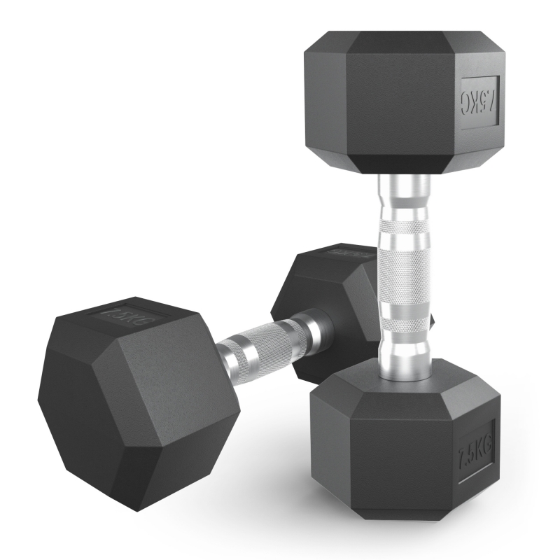 Гантель гексагональная UNIX Fit обрезиненная 7.5 кг, 2 шт DBHEX7_5x2