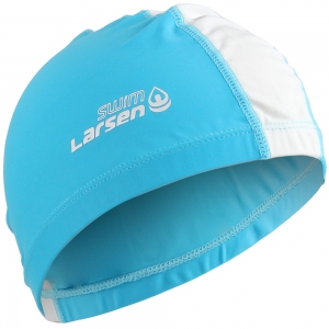 Шапочка для плавания Larsen LCA193 голубой/белый