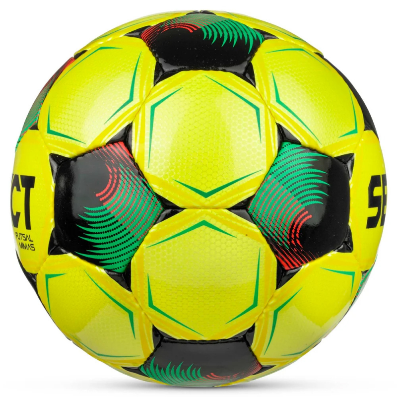 Мяч футзал. SELECT Futsal Mimas V26, 1053471007, размер 4, FIFA Basic, 32п, ПУ, руч.сш, желто-зелено-черн