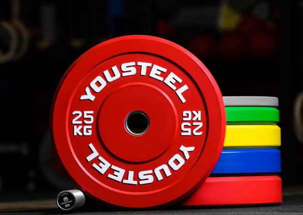 Диск каучуковый 25 кг, красный YOUSTEEL