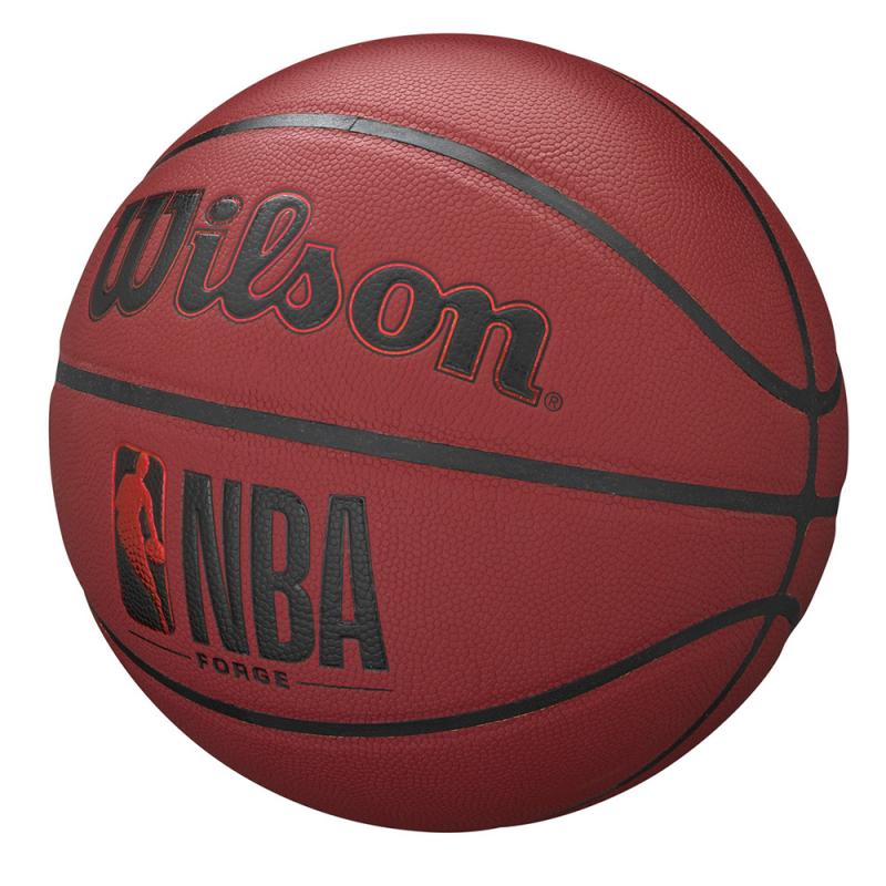 Мяч баск. WILSON NBA Forge Crimson BSKT, WTB8201XB07, размер 7, PU, бутиловая камера, бордово-черный