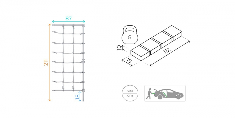 Комплект с канатным лазом пристенный (белый прованс) ROMANA Dop7