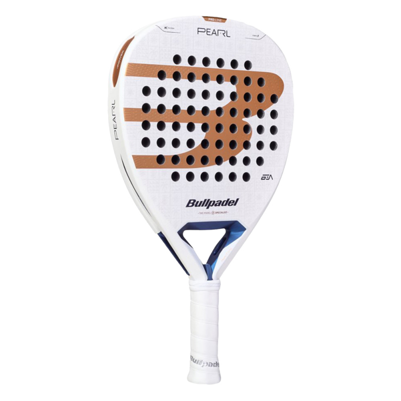 Ракетка для падела BULLPADEL Pearl 27, 497249, для проф-в, стекловолокно, карбон, бело-золотистый