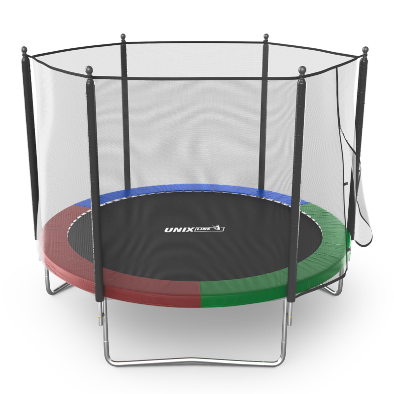 Батут UNIX Line Simple 10 ft (305 см) с внешней защитной сеткой, цветной TRSI10OUTC