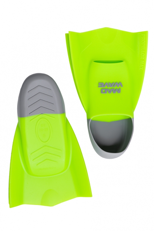 Короткие тренировочные ласты Propellor max Mad Wave зелёные, размер MS (40-41)