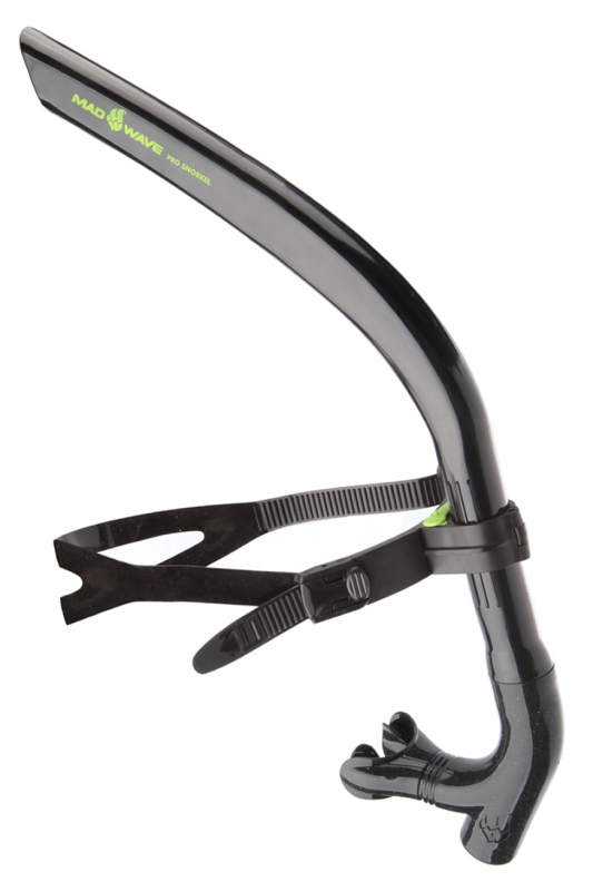Дыхательный тренажер для плавания Mad Wave PRO SNORKEL черный