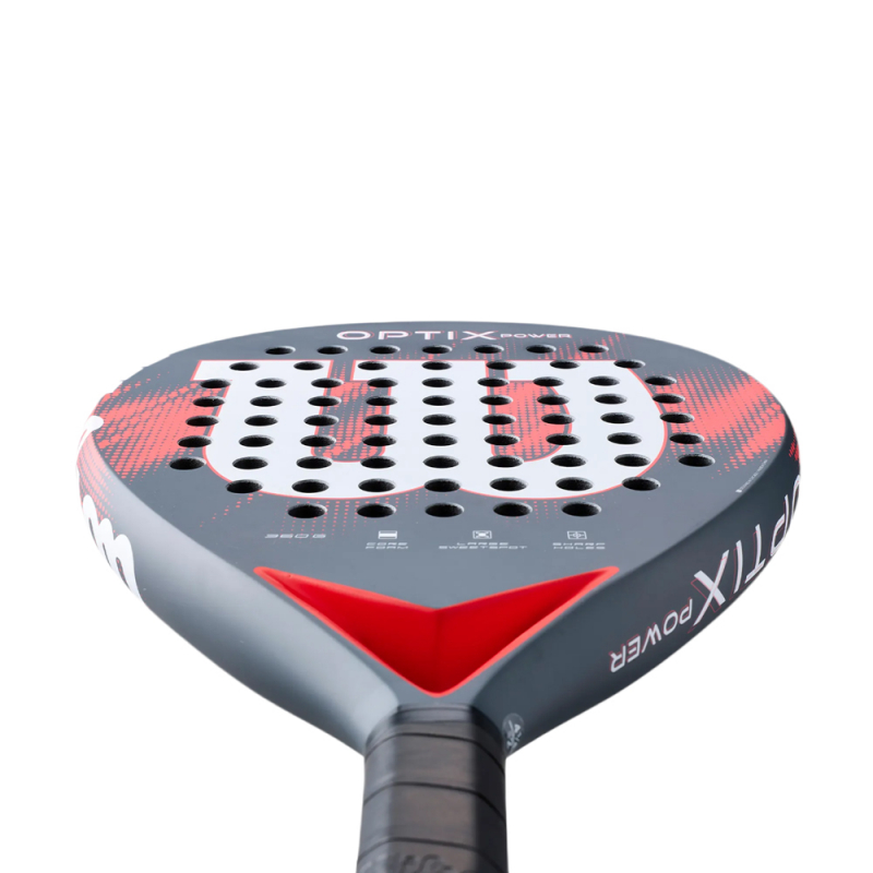 Ракетка для падела WILSON Optix V2 Power FRM RD, WR190811U2, для начин-х, стекловолокно, черно-красный