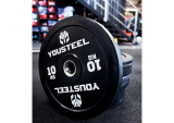Диск EVO каучуковый 10 кг, чёрный YOUSTEEL