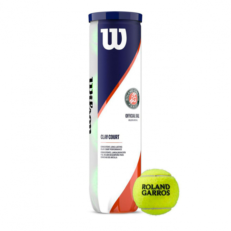 Мяч теннисный WILSON Roland Garros Clay Court, WRT115000, одобр.ITF, фетр, нат.резина, . уп.4 шт