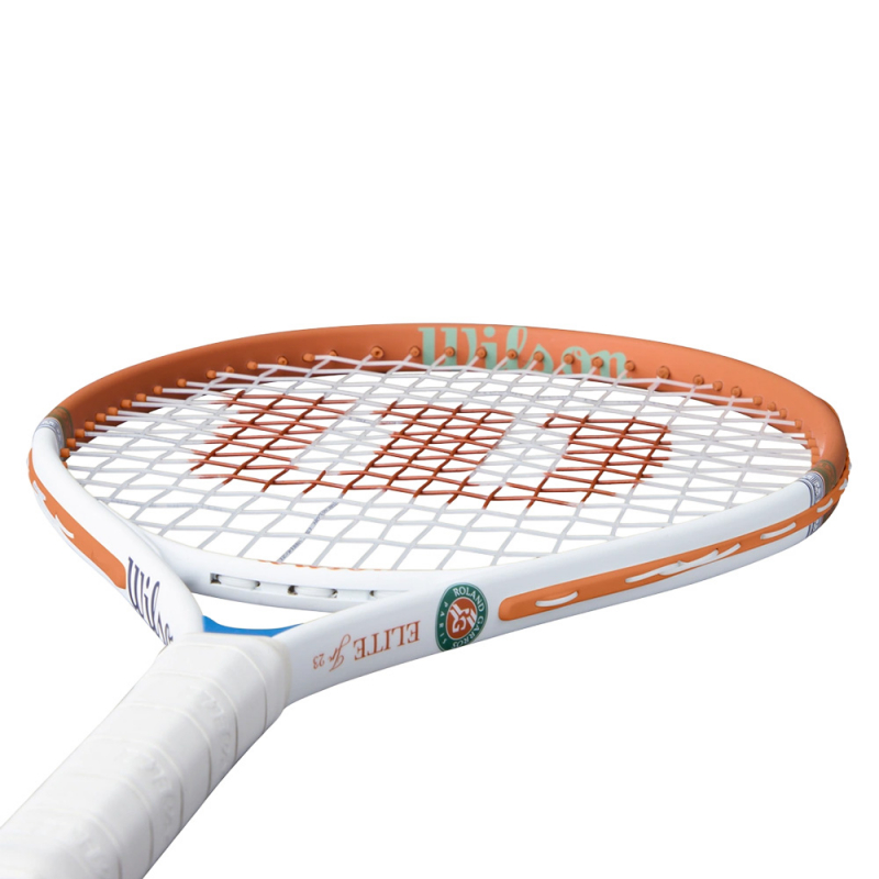 Ракетка б/т Wilson Roland Garros Elite 21, WR193610H, для дет.5-6лет, алюм., со струн, оранжево-белый