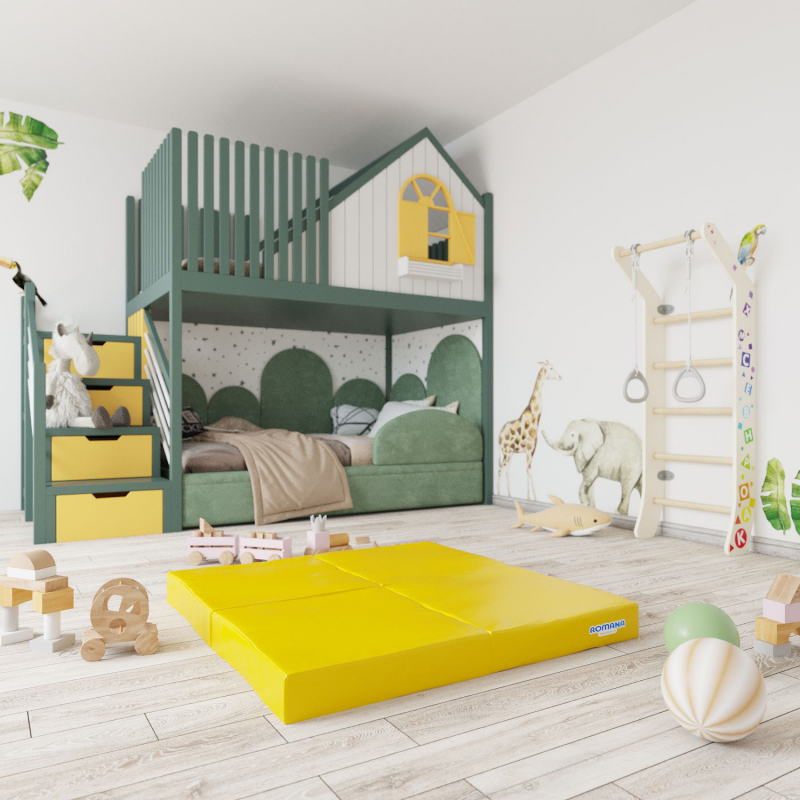 Мат (мягкий щит) Romana 1000*1000*100, в 4 сложения (желтый)