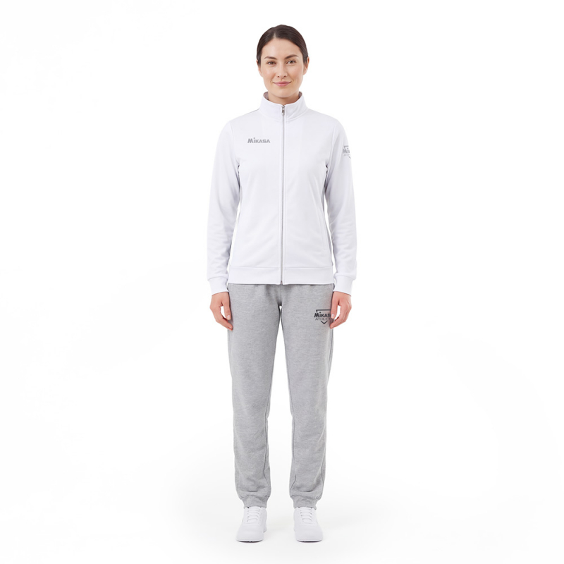 Костюм спортивный MIKASA MT537/530-022-3XL, размер 3XL, 70% хлопок, 30% полиэстер, бело-серый