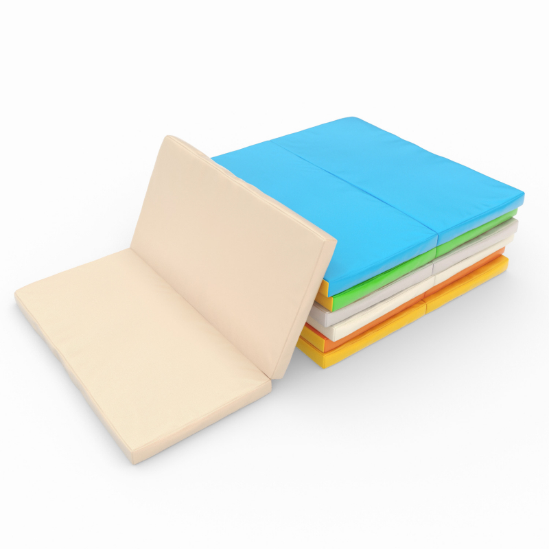 Мат (мягкий щит) Romana 1000*1000*60, в 2 сложения (голубой/желтый)