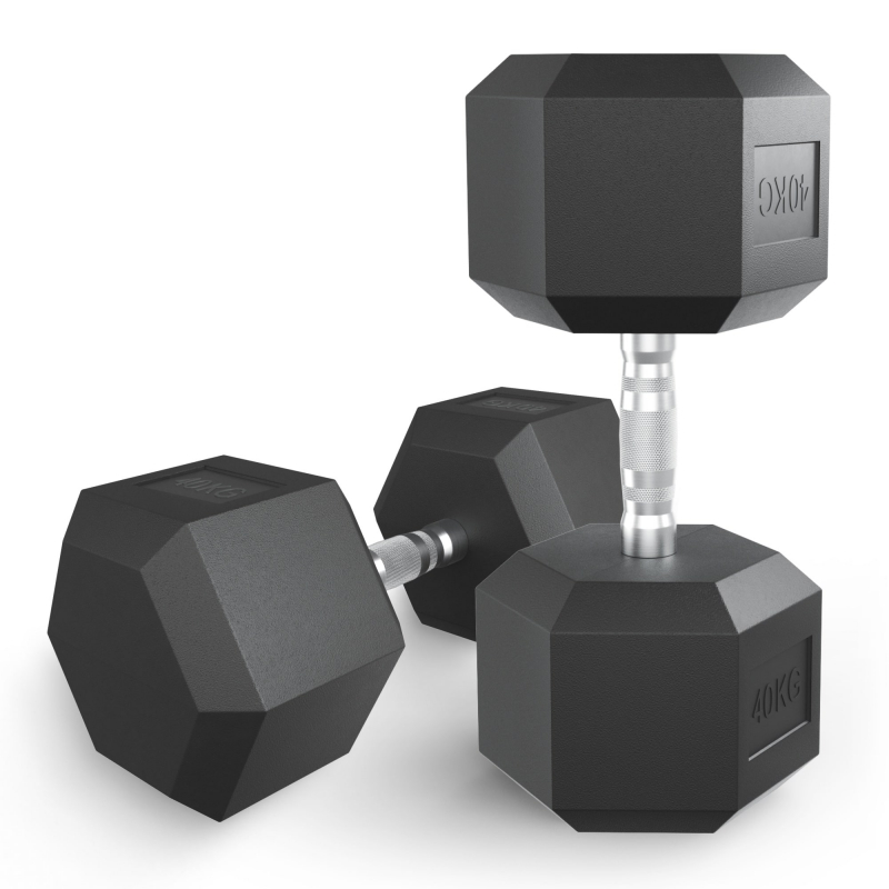 Гантель гексагональная UNIX Fit обрезиненная 40 кг / шт DBHEX40