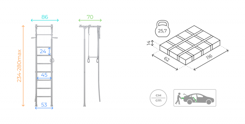 Шведская стенка ROMANA R2 (синяя слива)