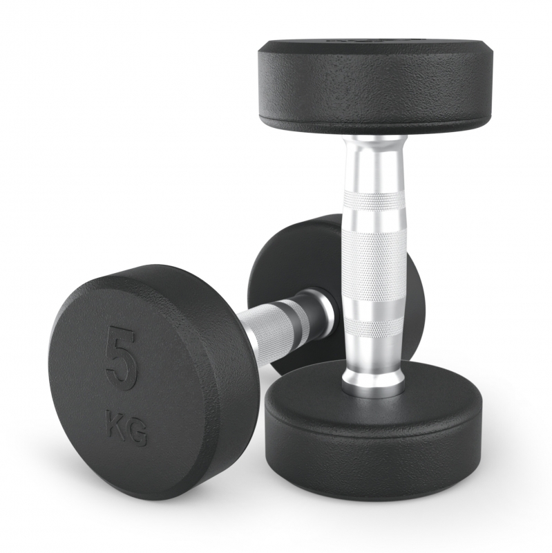 Гантель UNIX Fit PRO круглая обрезиненная 5 кг, 2 шт DBRND5PBKx2