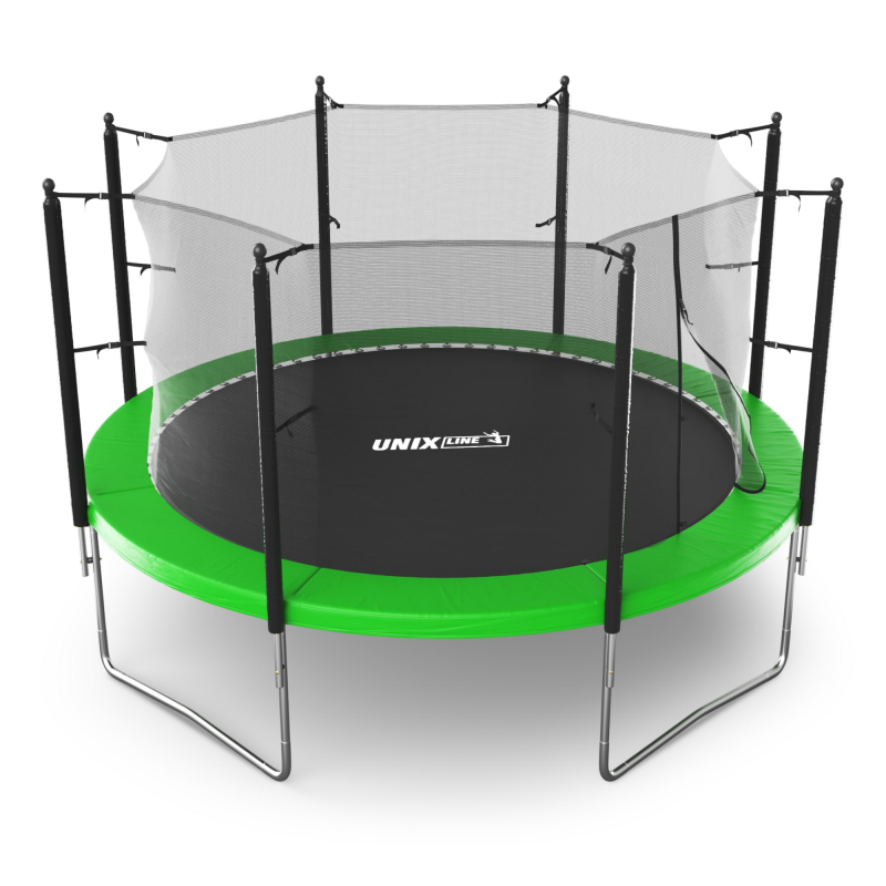 Батут UNIX Line Simple 12 ft (366 см) с внутренней защитной сеткой, зеленый TRSI12ING