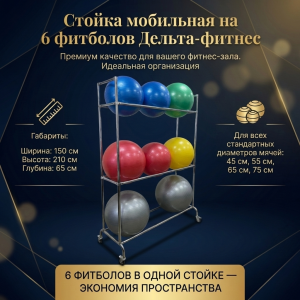 Стойка мобильная на 6 фитболов