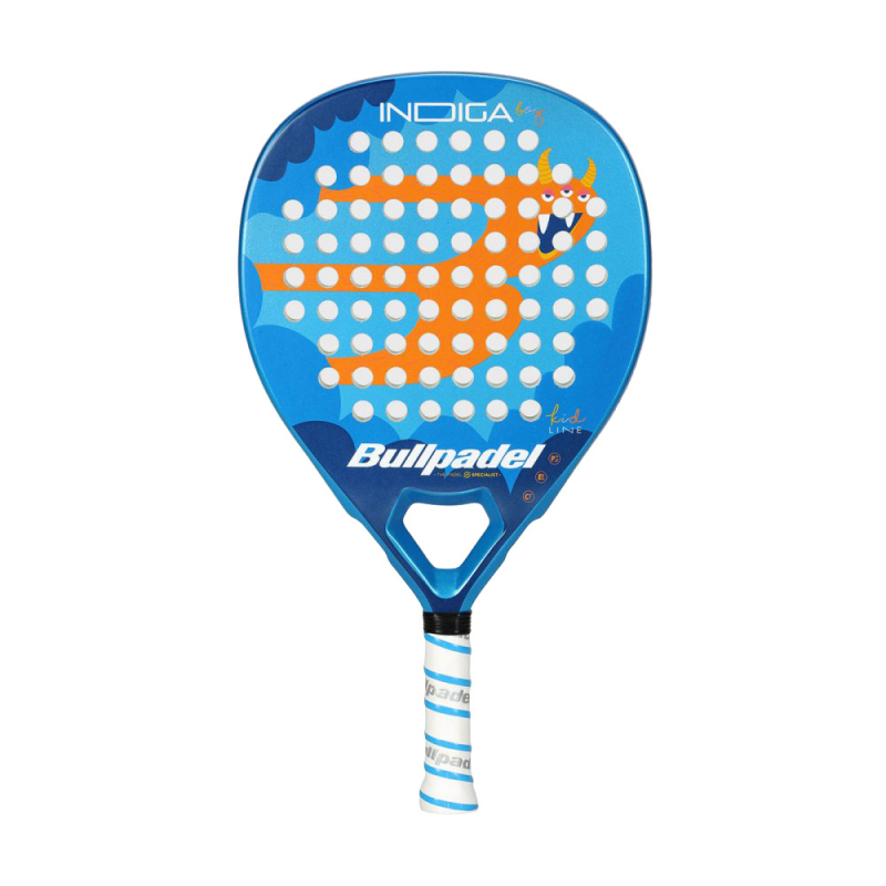 Ракетка для падела BULLPADEL Indiga Jr Boy 26, 494422, для начинающих, стекловолокно, сине-оранжевый