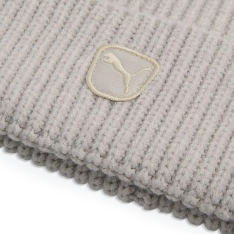 Шапка PUMA Cat Patch Mid Crown Beanie, 02735603, 100% полиэстер, светло-серый