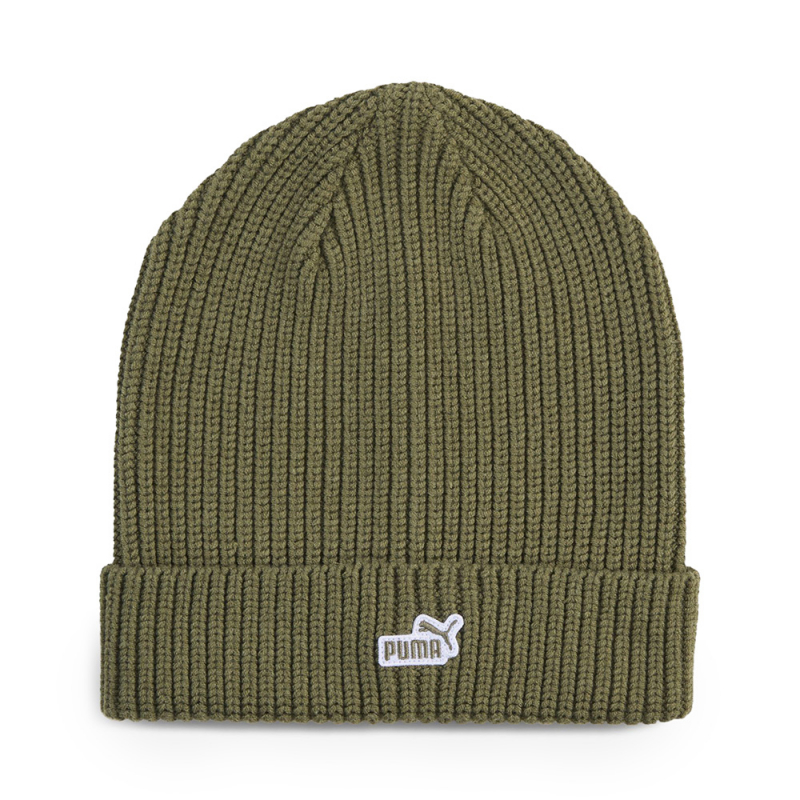 Шапка PUMA ESS №1 Logo Patch Mid Crown Beanie, 02748602, полиэстер, оливковый
