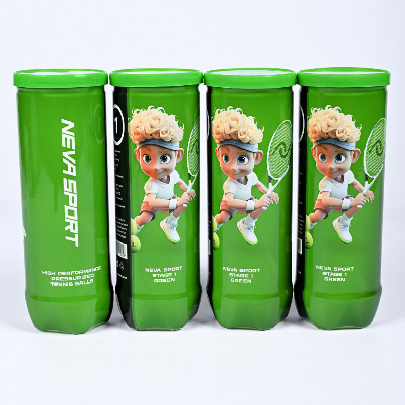 Мяч для большого тенниса детский NSt Green 5021001, 3шт, желто-зеленый