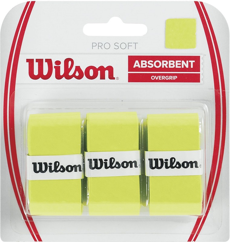 Овергрип Wilson Pro Soft Overgrip, WRZ4040LI, 0.5 мм, размер 2.5см × 120см, 3 шт, лимонный