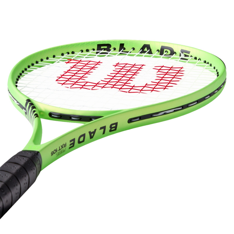 Ракетка б/т Wilson Blade Feel 105, арт.WR197710U2, для любителей, графит, со струнами, зеленый