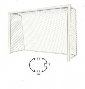 Ворота гандбол/мини-футбол 3х2х1м, алюминиевые 100х120 мм, ГОСТ