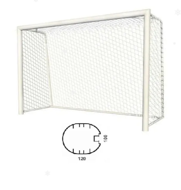Ворота гандбол/мини-футбол 3х2х1м, алюминиевые 100х120 мм, ГОСТ