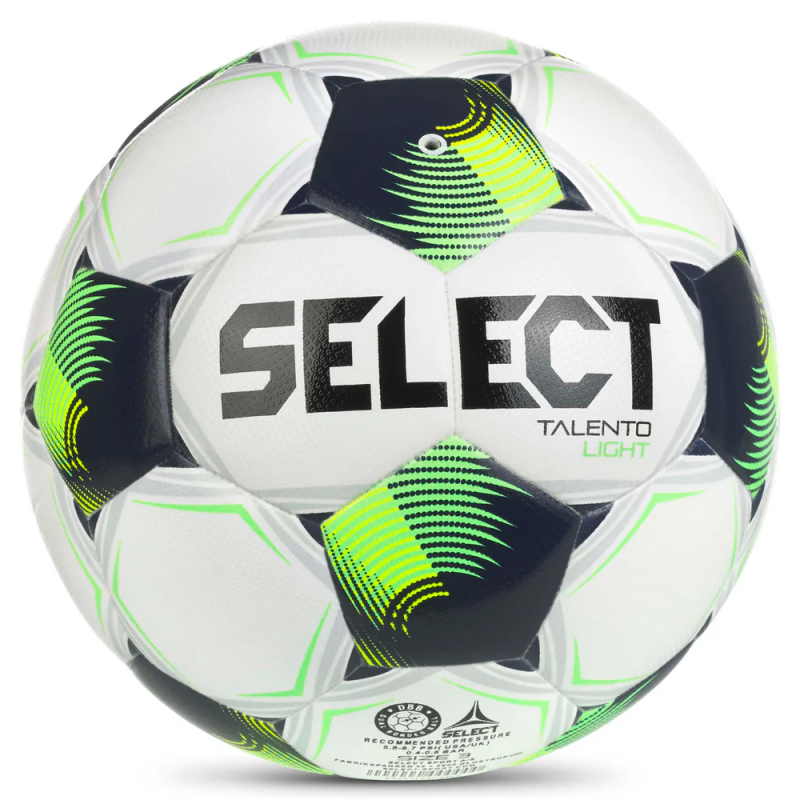 Мяч футб. SELECT Talento DB Light V26, 0773871014 размер 3, 290-310г, 32п, ПУ, гибрид.сш, бело-черно-зел
