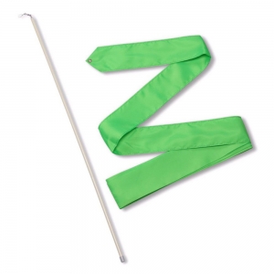 Лента гимнастическая с палочкой 56см, СЕ6-G, дл.6м, пластик, металл, полиэстер, зеленый