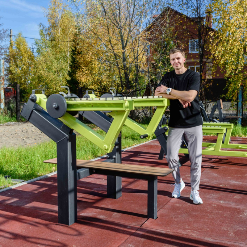 Уличный тренажер Жим лежа с переменной нагрузкой ZAVODSPORTA P-1800