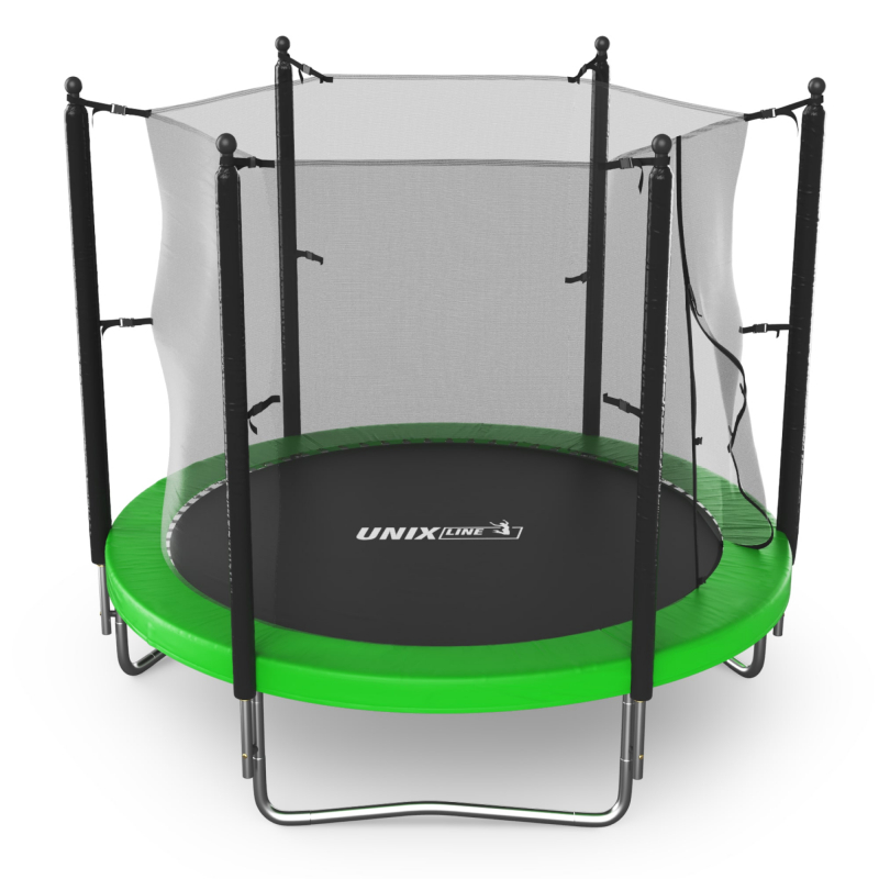 Батут UNIX Line Simple 8 ft (244 см) с внутренней защитной сеткой, зеленый TRSI8ING