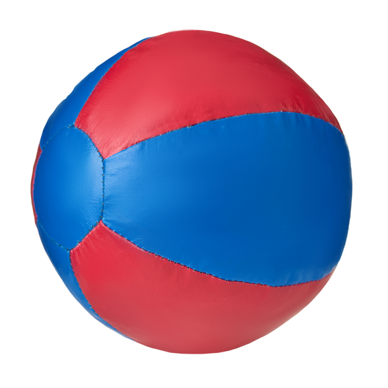 Медбол 3C143-K64, 1кг, иск.кожа, наполнитель резиновая крошка, диам. 16 см, маш сшивка, сине-красный