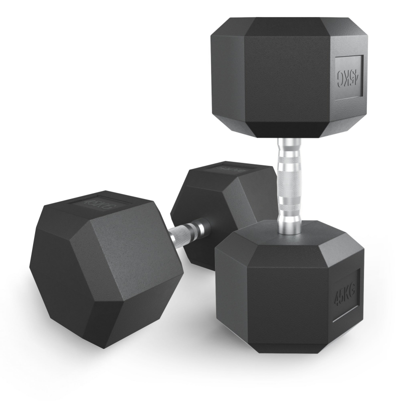 Гантель гексагональная UNIX Fit обрезиненная 45 кг / шт DBHEX45