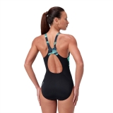 Купальник SPEEDO Hyperboom Splice Muscleback, 8-8-1347016009, размер 32, российский размер 44, полиэстер, ПБТ, черно-бирюзовый