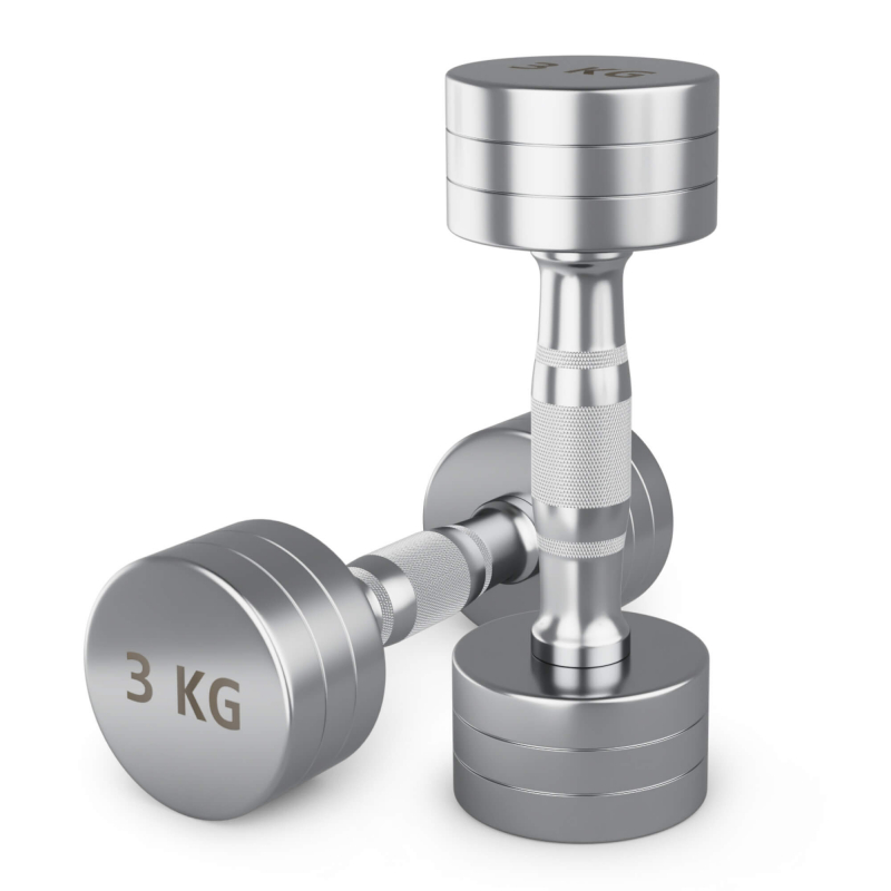 Гантель UNIX Fit PRO круглая хромированная 3 кг, 2 шт DBRND3PCEx2