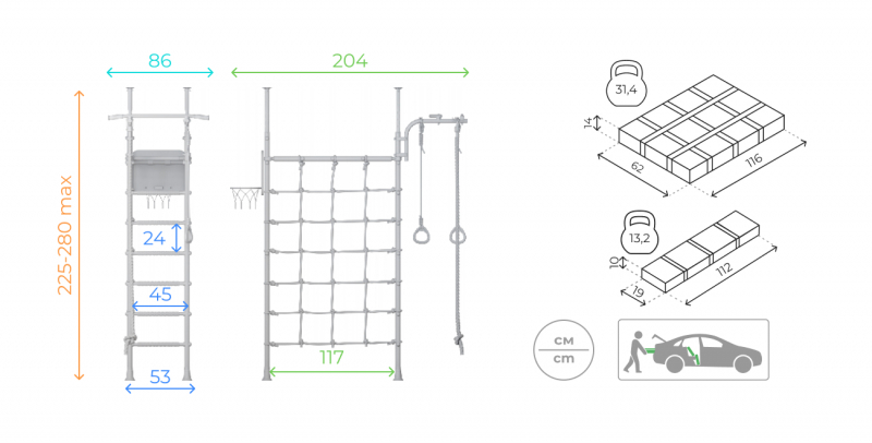 Шведская стенка ROMANA R4 (белый прованс)