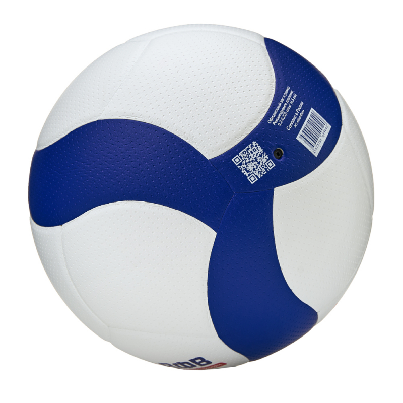 Мяч вол. ВОЛАР VL-100, размер 5, оф.мяч ВФВ, синт.кожа (микрофибра), 18 панелей, клееный, бело-син