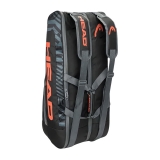 Сумка-чехол HEAD Base Racquet Bag M, 261313-BKOR, с карманом, для 6 тен.ракеток, черно-оранжевый