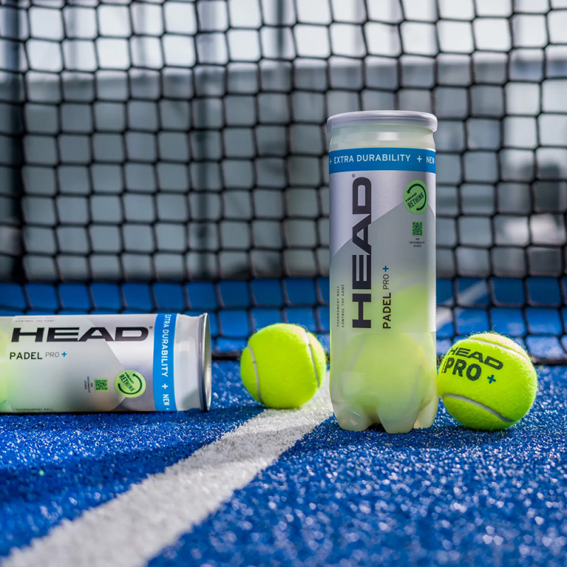 Мяч для падела HEAD Padel Pro+, 540203, уп.3 шт, FIP Approved, войлок, нат.резина, желтый