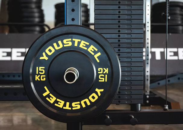 Диск каучуковый 15 кг, черный YOUSTEEL