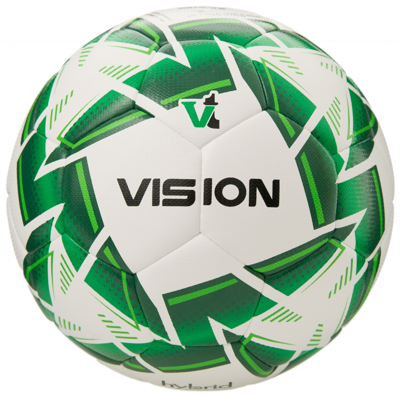Мяч футзал. VISION MISSION, FS325114 размер 4, 32 п. PU, 4 подкл.сл, гибрид., бело-зелен