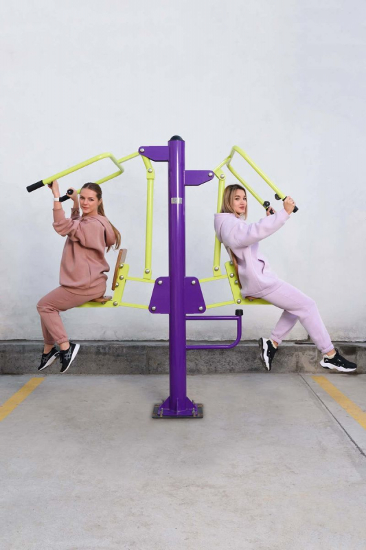 Уличный тренажер Тяга Сверху - Жим от груди ZAVODSPORTA S-1056