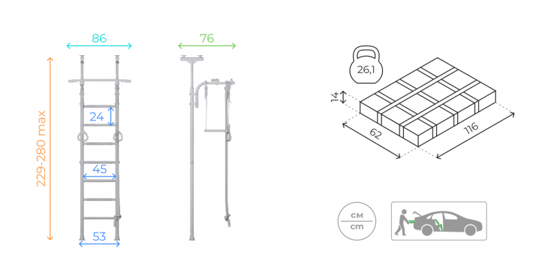 Шведская стенка ROMANA R5 Kometa (Pastel)